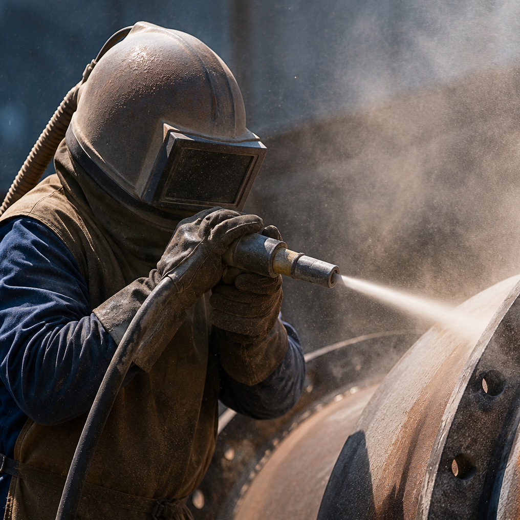 Brown fused alumina blasting media for surface preparation