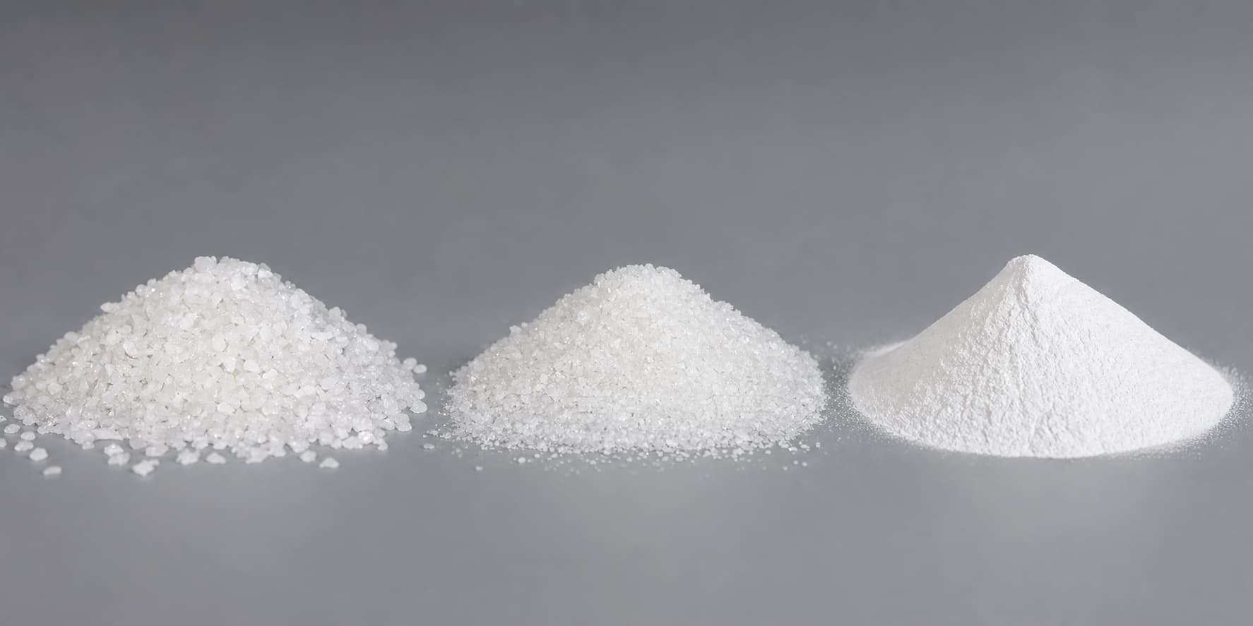 White fused alumina grains and powder comparison
