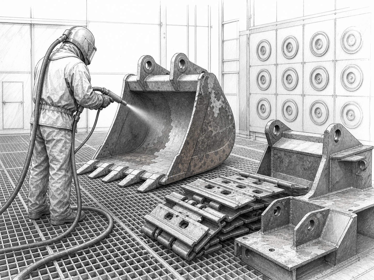 Double quenched steel shot for construction machinery surface cleaning