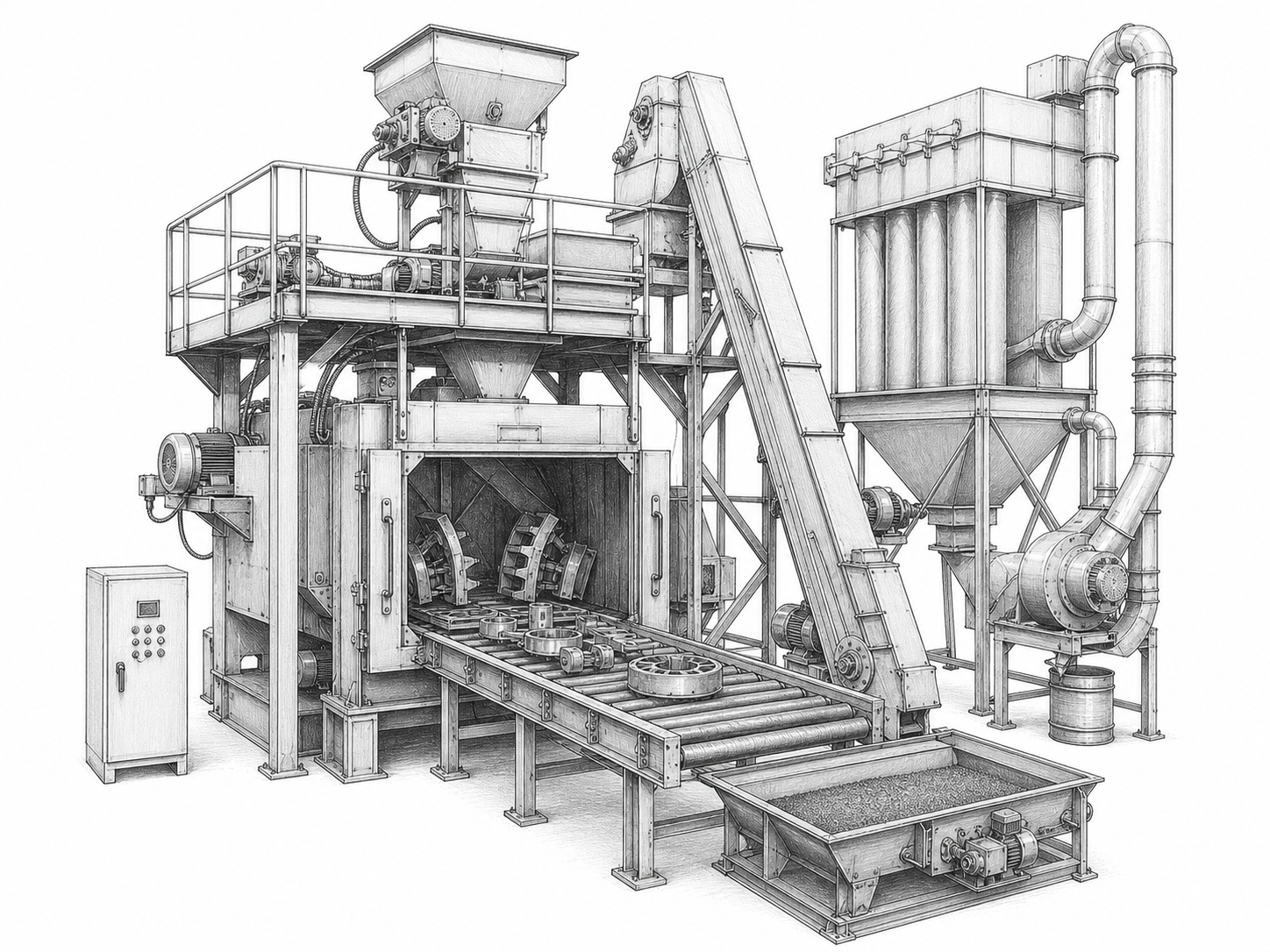Bearing steel grit for recycling blasting systems