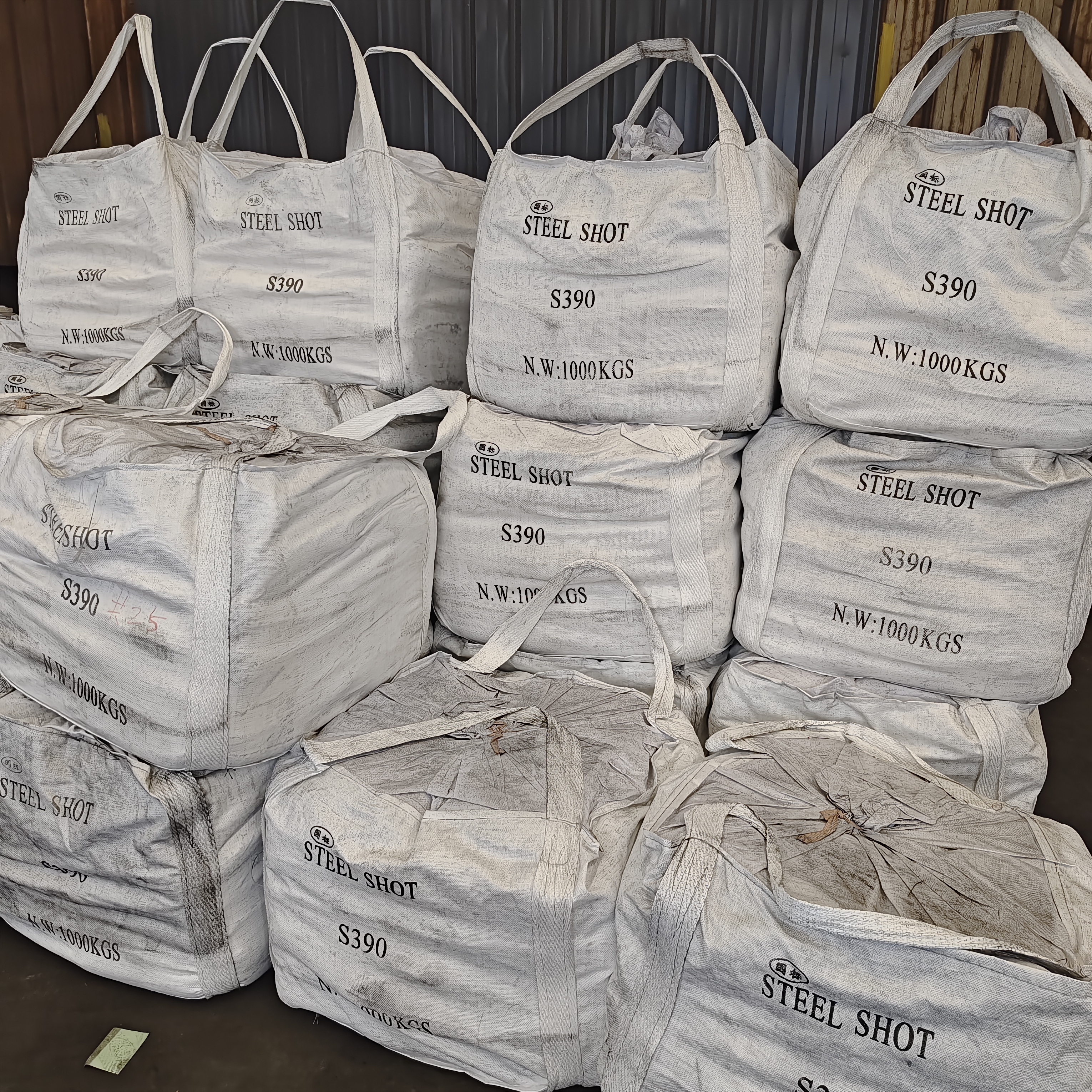Jumbo bag package for steel shot abrasive