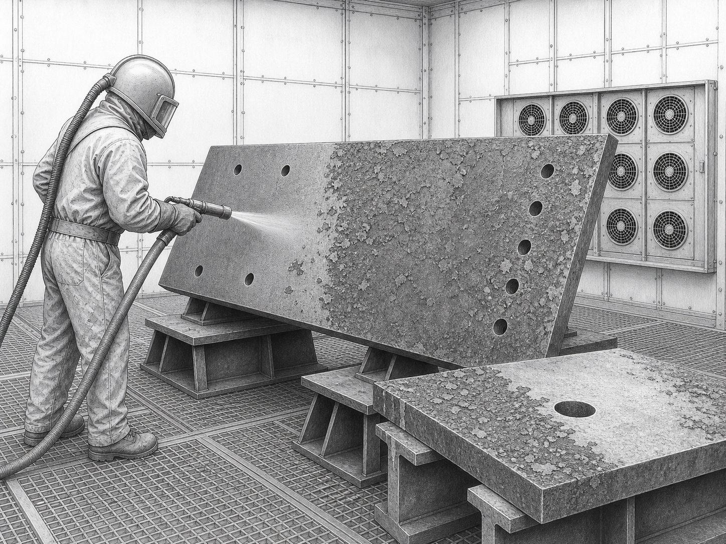 Bearing steel grit for heavy duty descaling