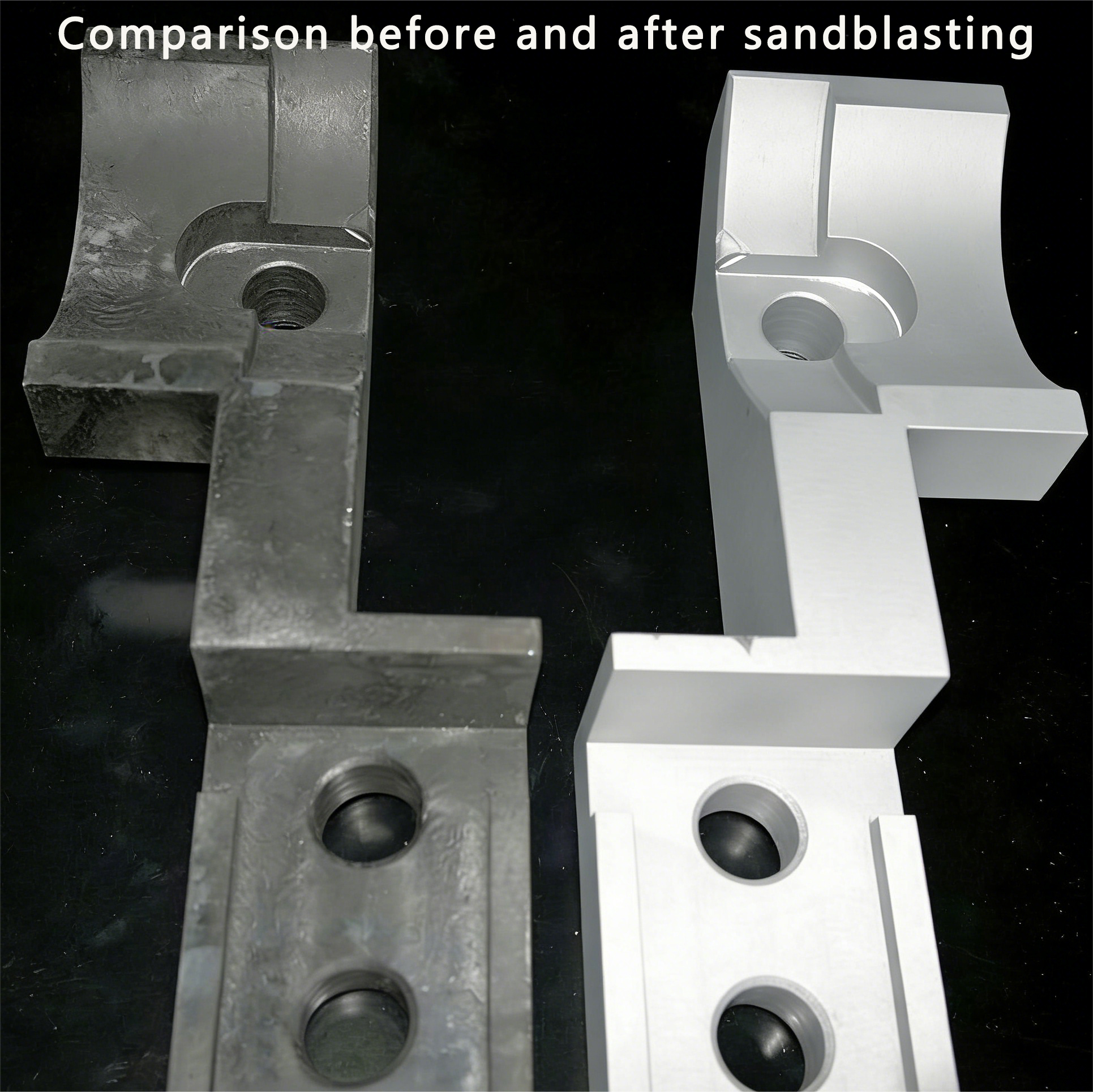 喷砂前后对比