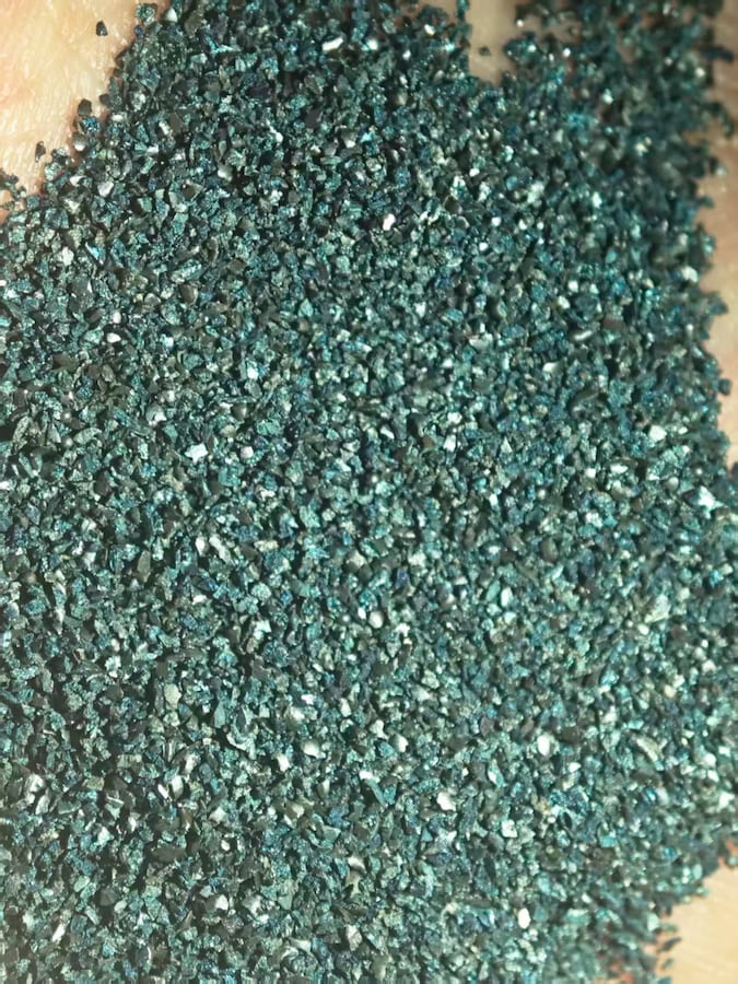 GL50 steel grit sample showing angular particles