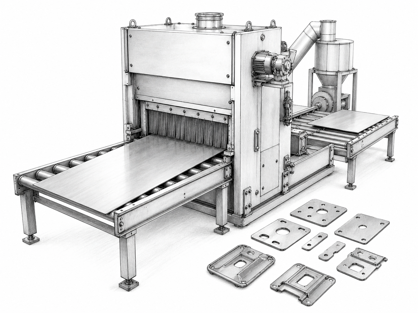Double tempered cast steel shot for thin plate cleaning
