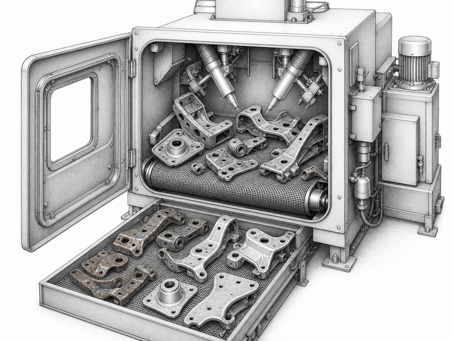 GP steel grit for automotive parts cleaning