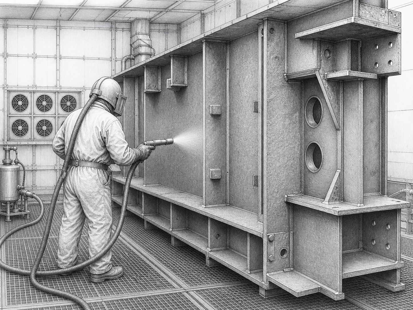 Bearing steel grit for anti-corrosion coating pre-treatment