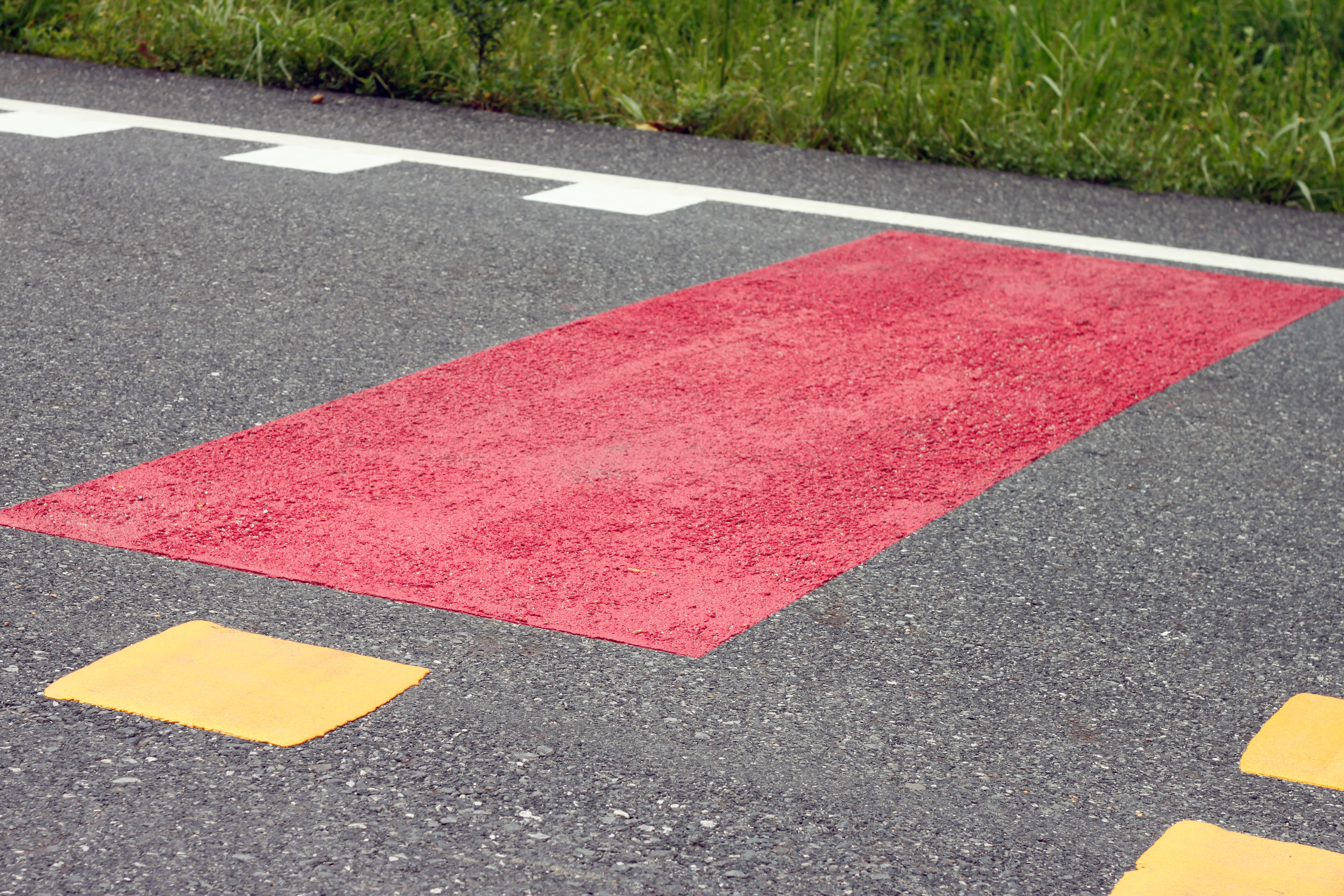 Roads & Anti-Slip Surfaces Illustration of coloured road surfacing and cycle paths