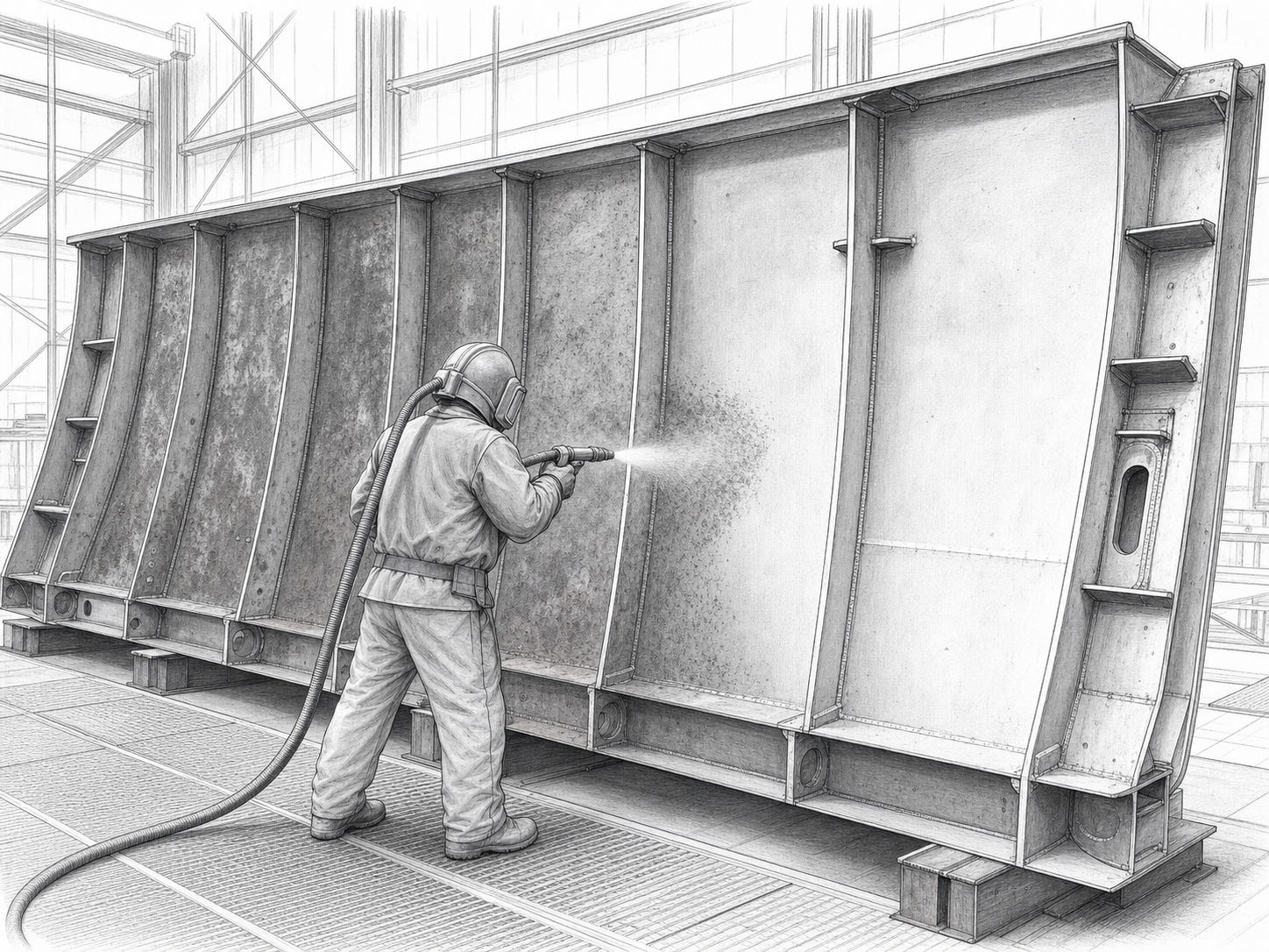 Double quenched steel shot for shipbuilding and heavy steel cleaning